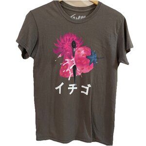 Vintage Y2K Japanese T-Shirt Unisex Small Kunai Strawberry 100% Cotton Grunge